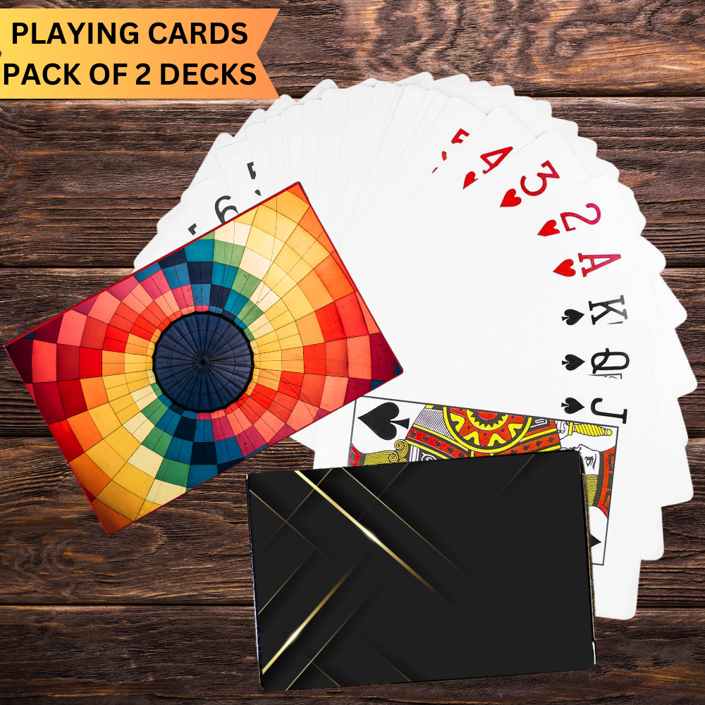KARBD Playing Cards Deck with Plastic Laminated Coating - Combo Elite Black & Aesthetic Multicolour