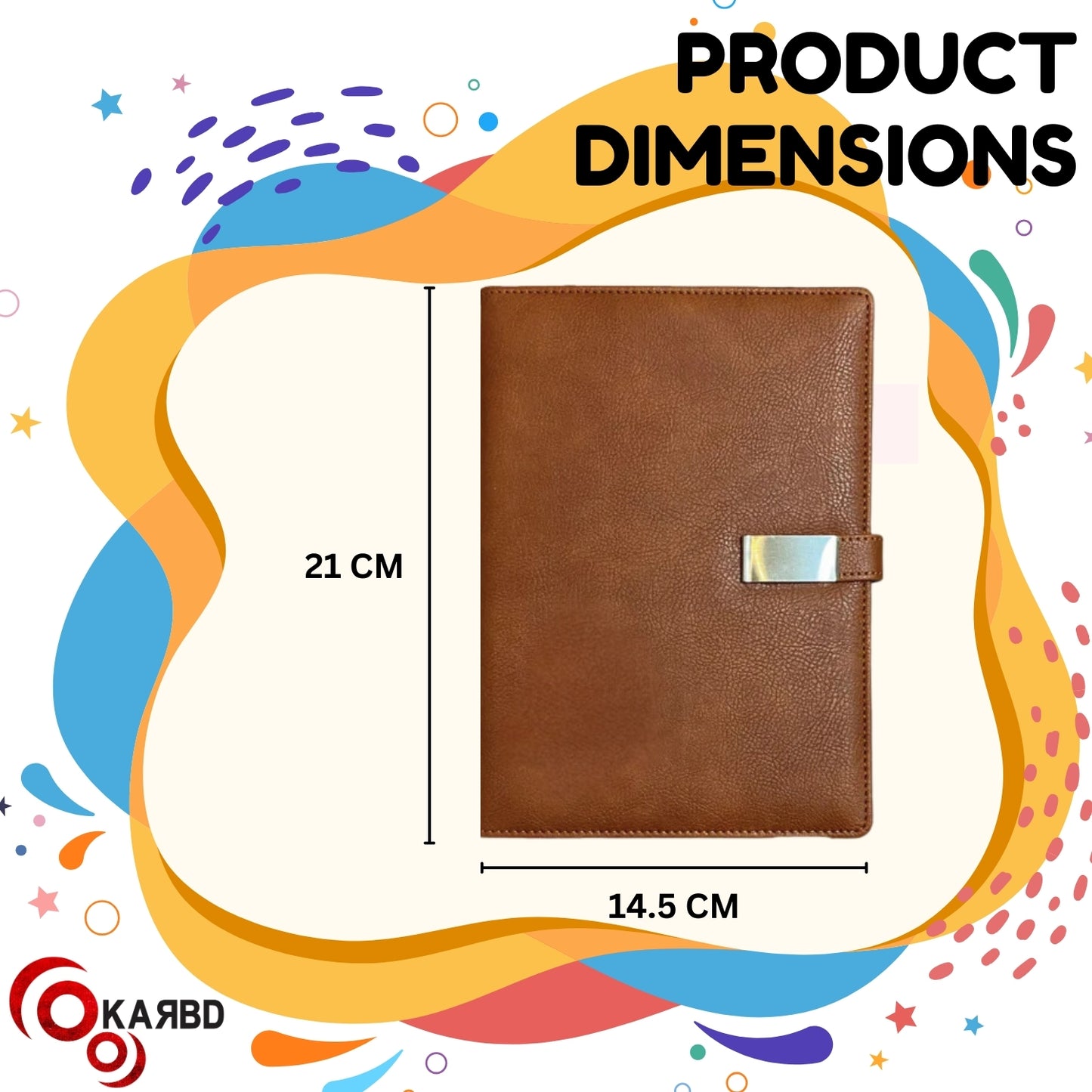 KARBD A5 Size Notebook Diary with Magnetic Closure Flap - Assorted Colour