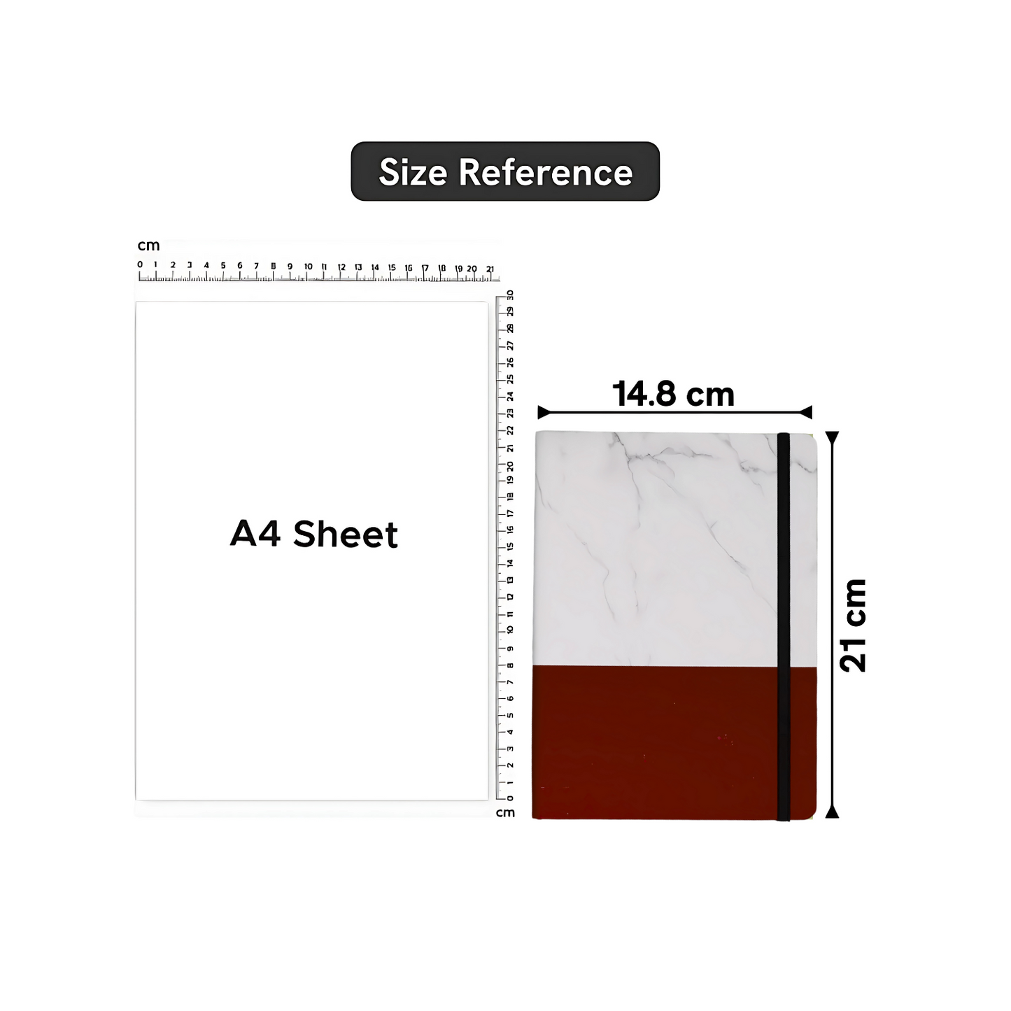 KARBD Marble Suede Notebook Single Line Diary (A5, 160 Pages, Pack of 2, Colour may vary)