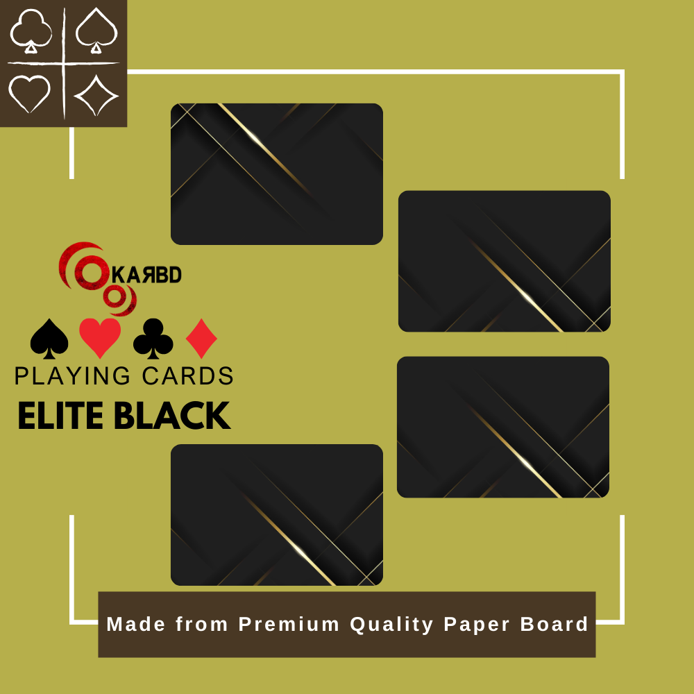 KARBD Playing Cards Deck with Plastic Laminated Coating - Combo Elite Black & Aesthetic Multicolour